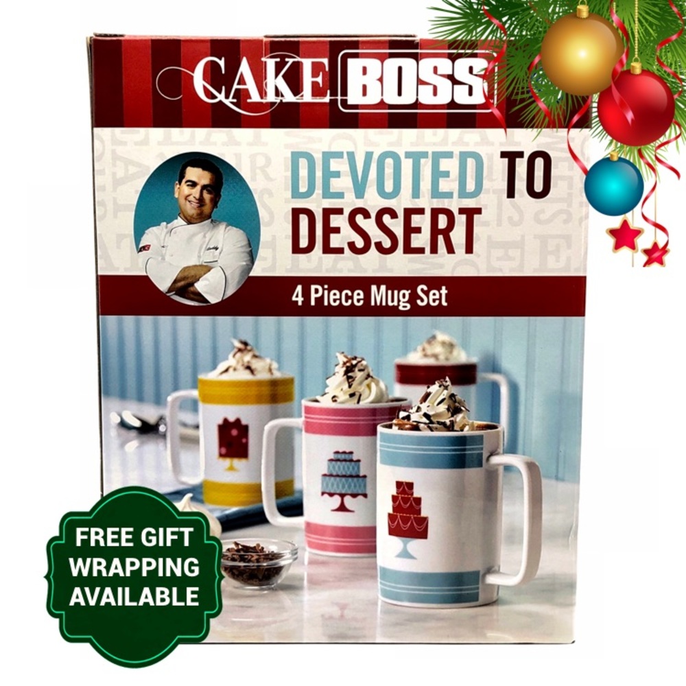 NWT Cake Boss 4-Piece Dessert Porcelain Mug Set